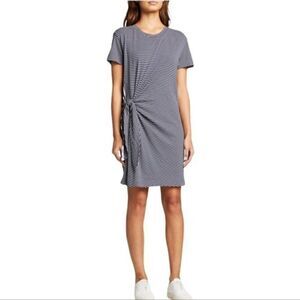 Vince Classic Stripe Side Tie Casual T Shirt Dress L
